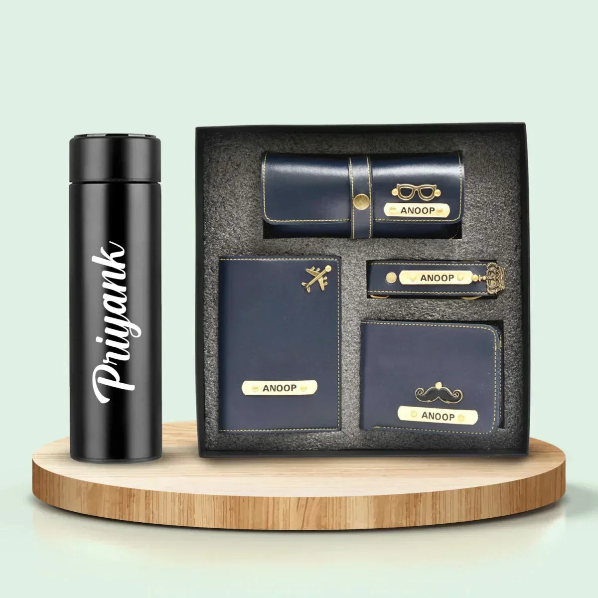 Personalized Luxury Gift Set for Men โ Wallet, Bottle & Travel Essentials