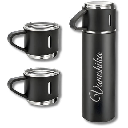 Personalized Vacuum Flask With 2 Cups (500 ml)