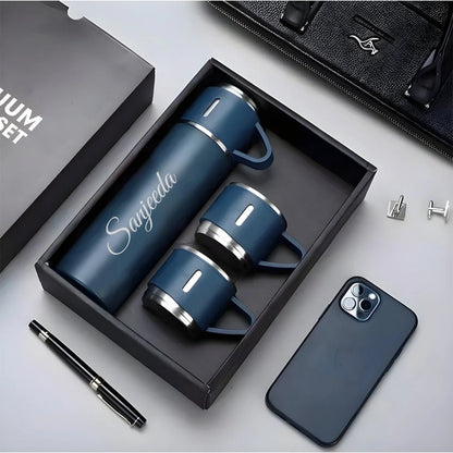 Personalized Vacuum Flask With 2 Cups (500 ml)