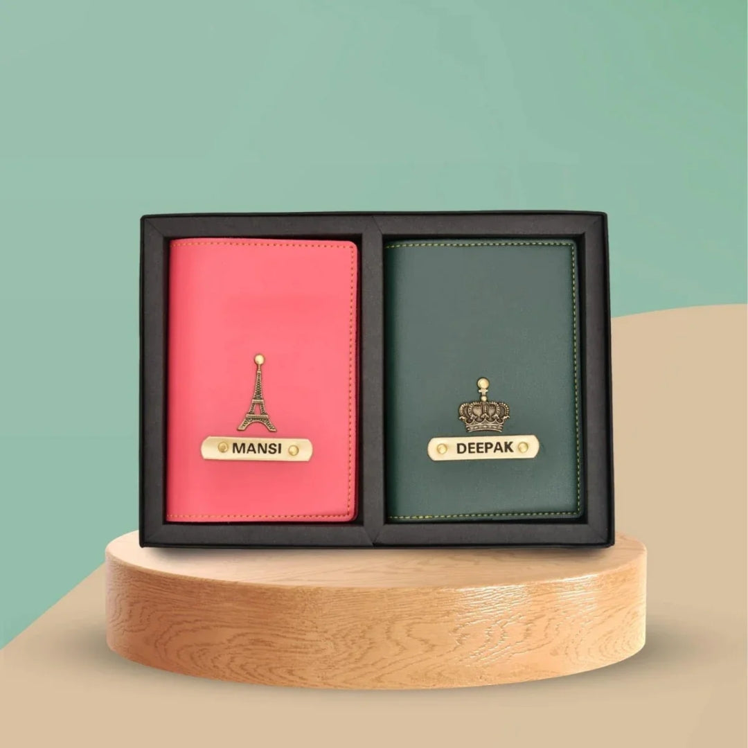 Personalized Passport Cover Combo for Couple