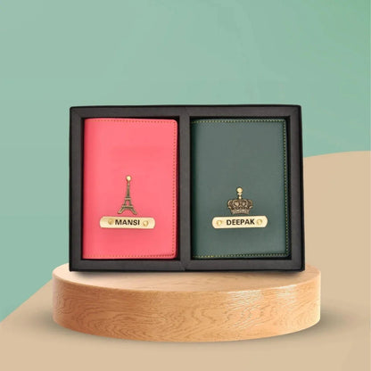 Personalized Passport Cover Combo for Couple