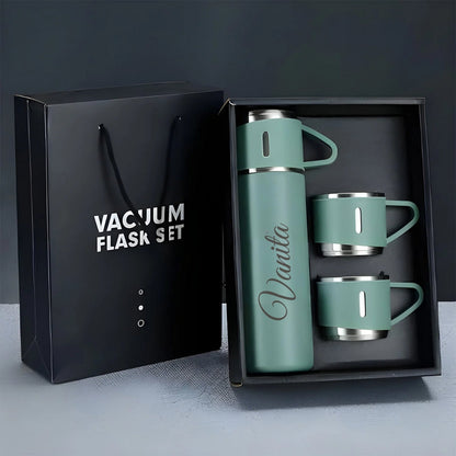 Personalized Vacuum Flask With 2 Cups (500 ml)