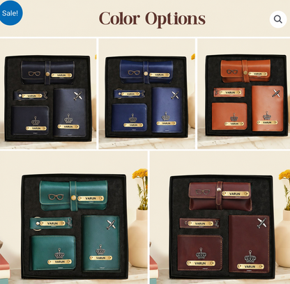 Personalized Luxury Gift Set for Men – Wallet, Bottle & Travel Essentials