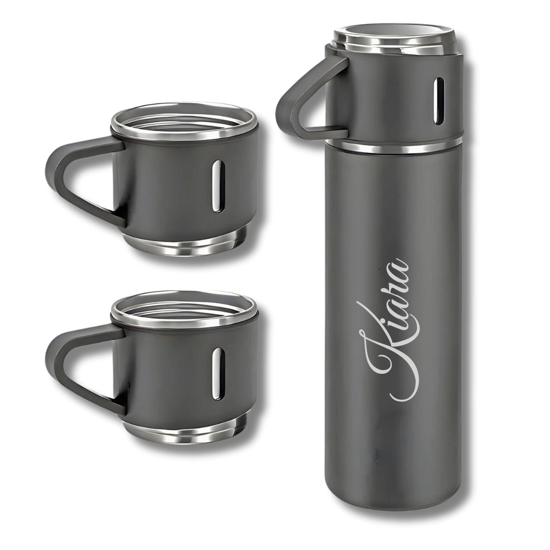 Personalized Vacuum Flask With 2 Cups (500 ml)